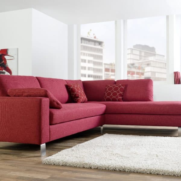 Sofasystem Siena in rot mit Ottomane Sofasystem Siena in rot mit Ottomane