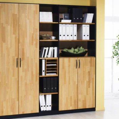 massiver Buchen-Bürohochschrank